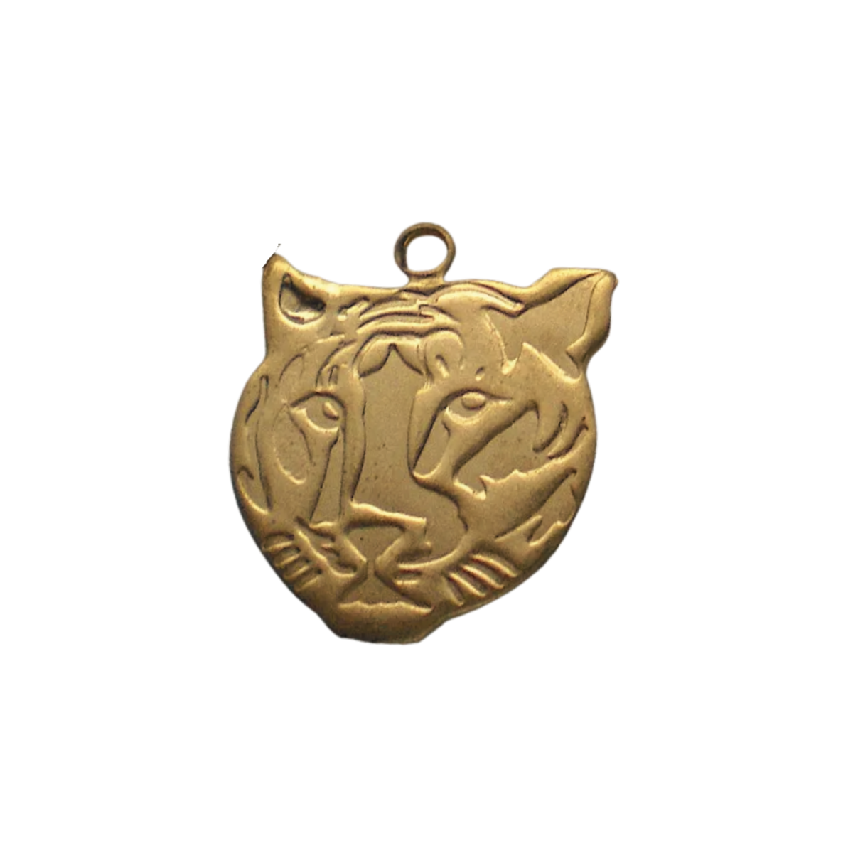 Brass Tiger Head Charm