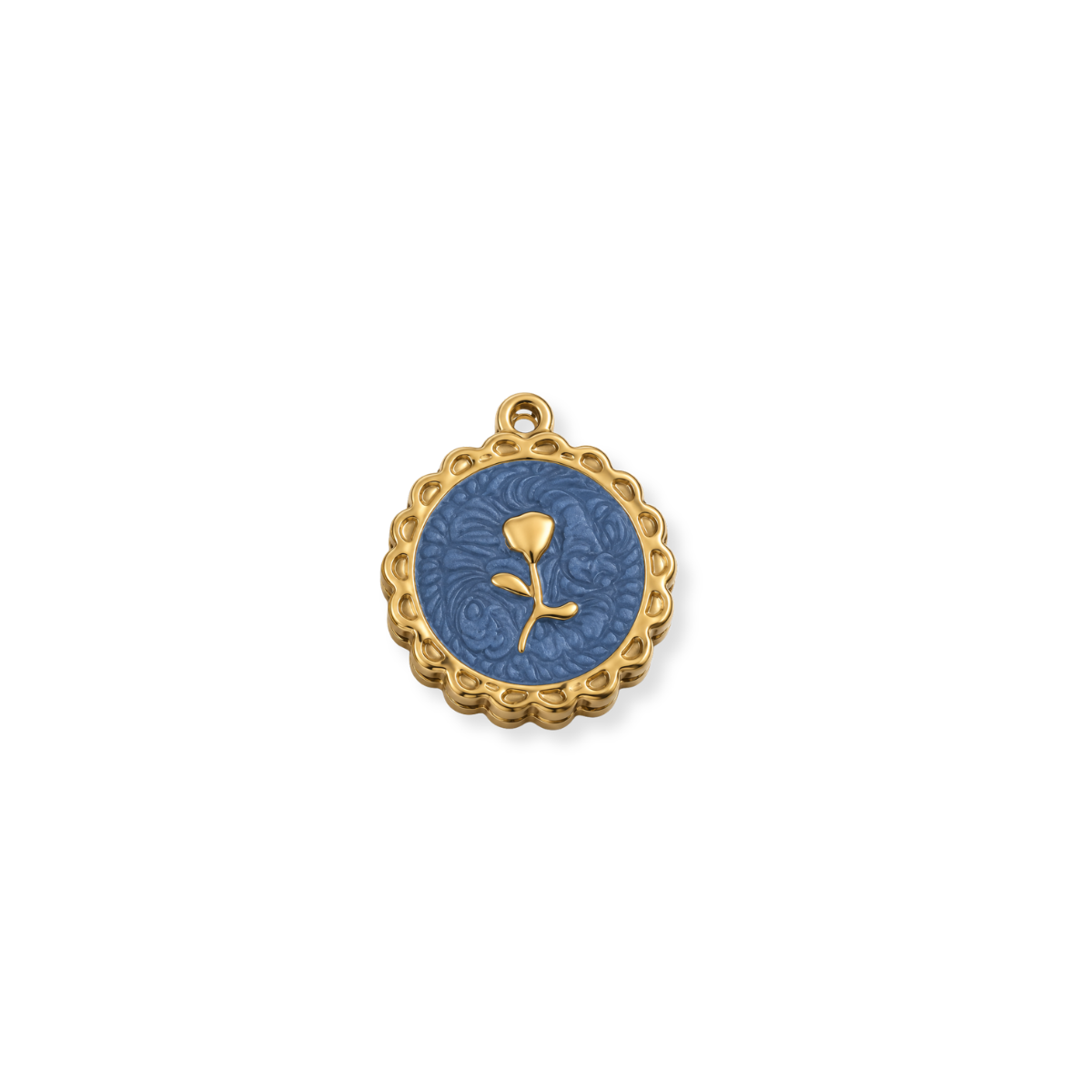 Blue Enamel Flower Charm