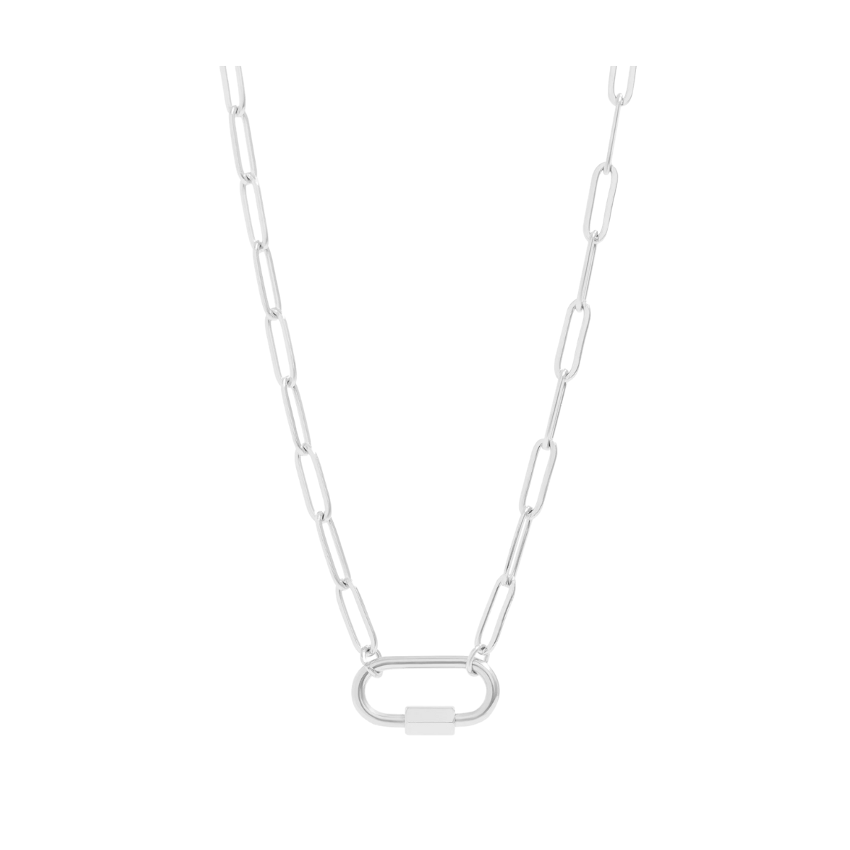 Silver Carabiner Paperclip Necklace