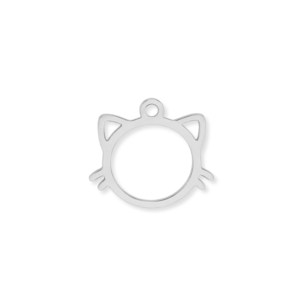 Silver Cat Head Charm
