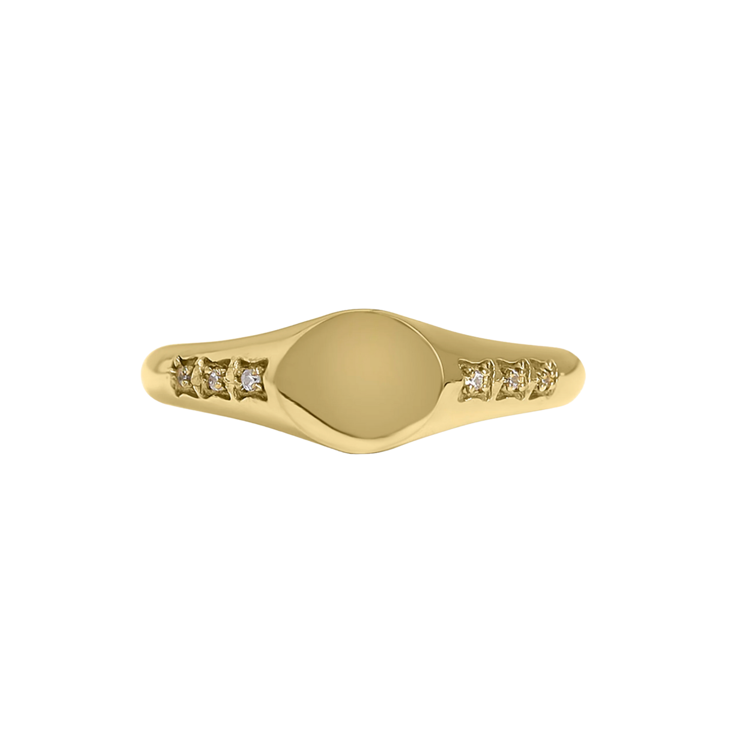 Round Gem Signet Ring