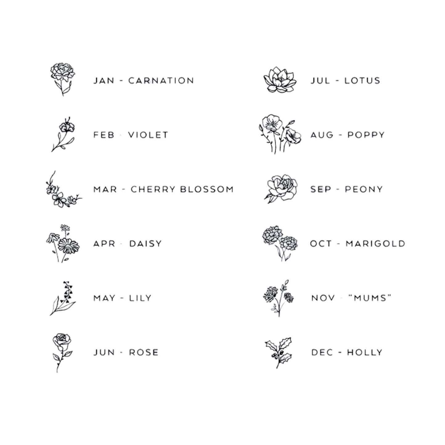 Birth Flower Charm