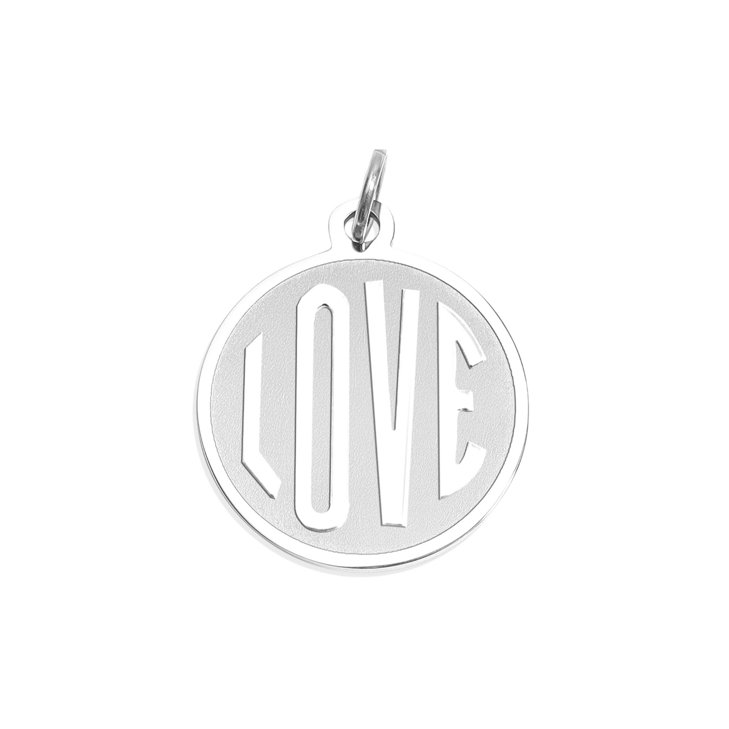 Silver Love Disc Charm