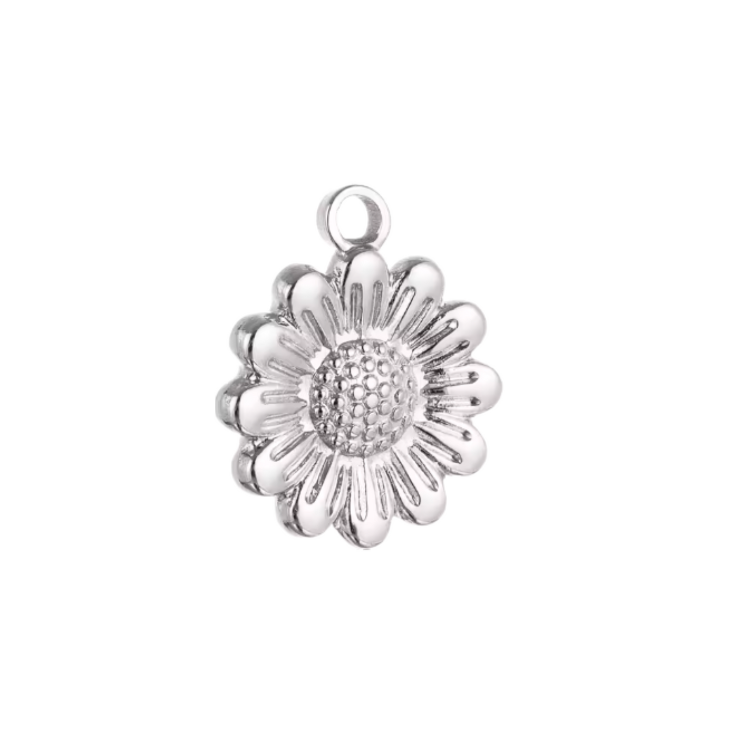 Silver Large Flower Charm