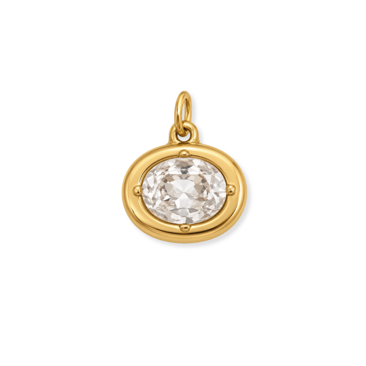 Oval Bezel Gem Charm