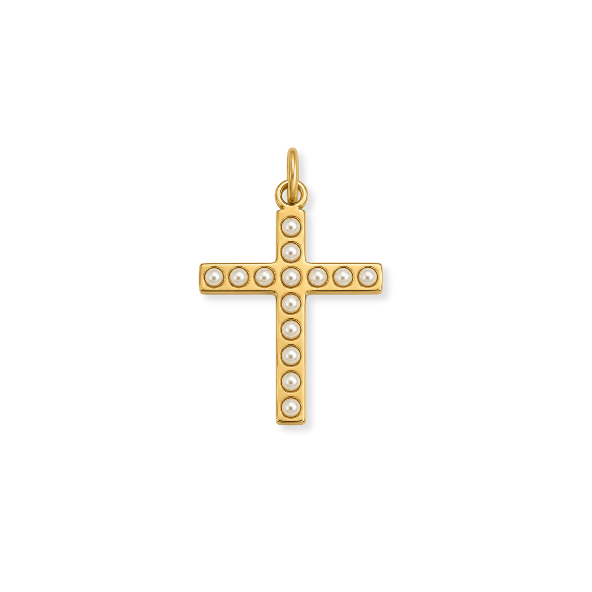 Stud Pearl Cross Charm