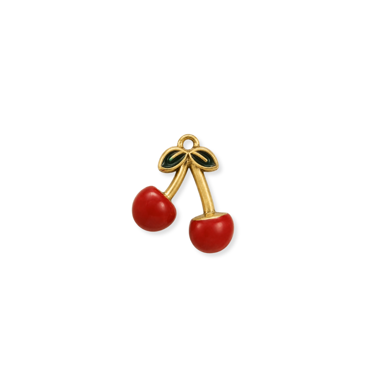 Red Enamel Cherry Charm