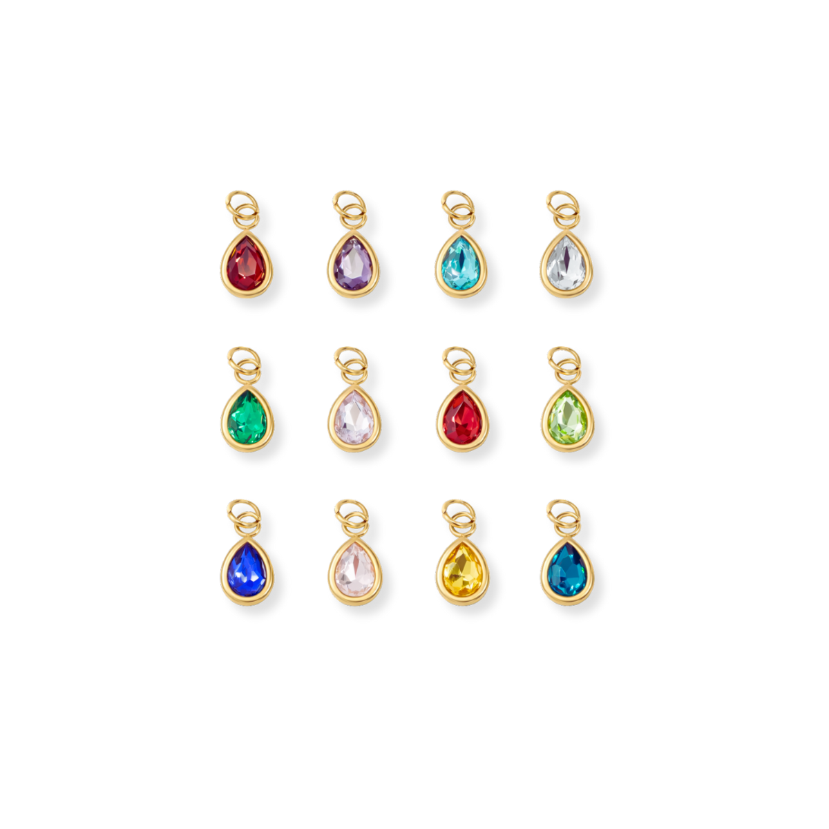 Teardrop Birthstone Charm