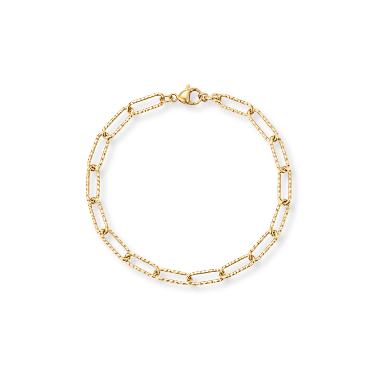 Textured Paperclip Bracelet Chain