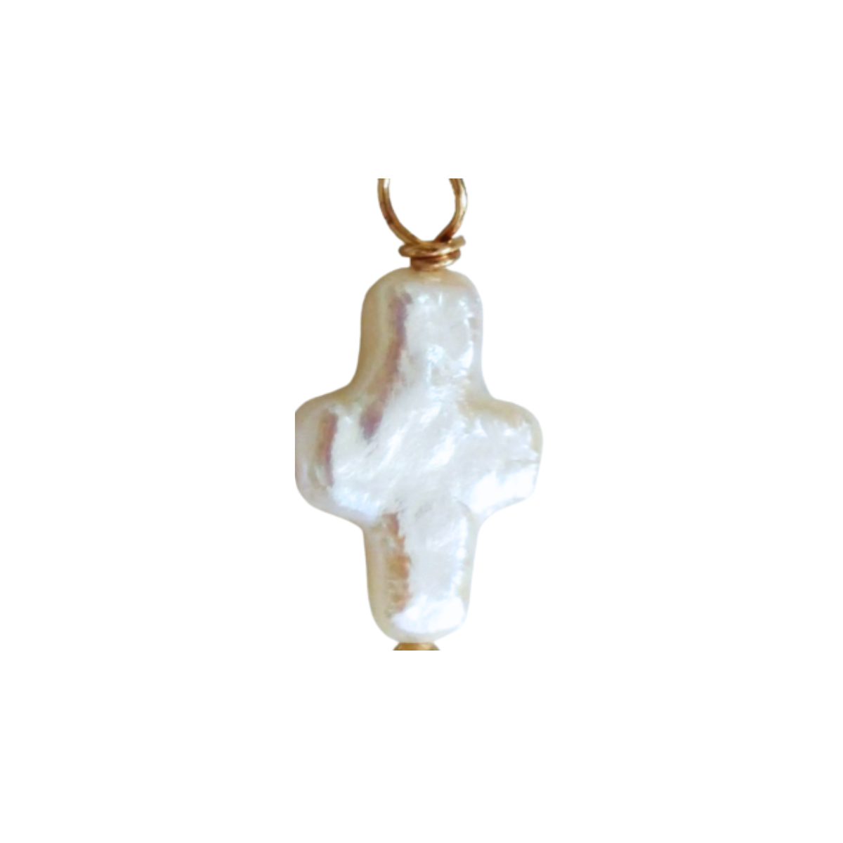 Freshwater Pearl Cross Charm