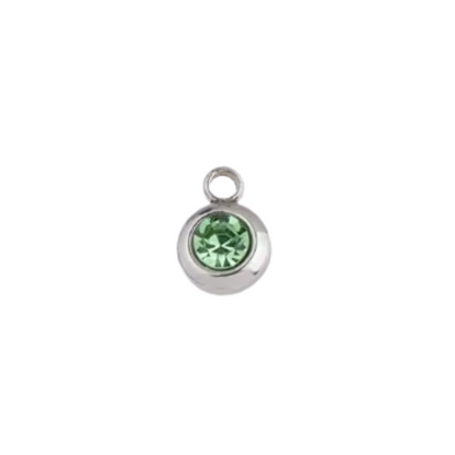 Silver Round Birthstone Charm