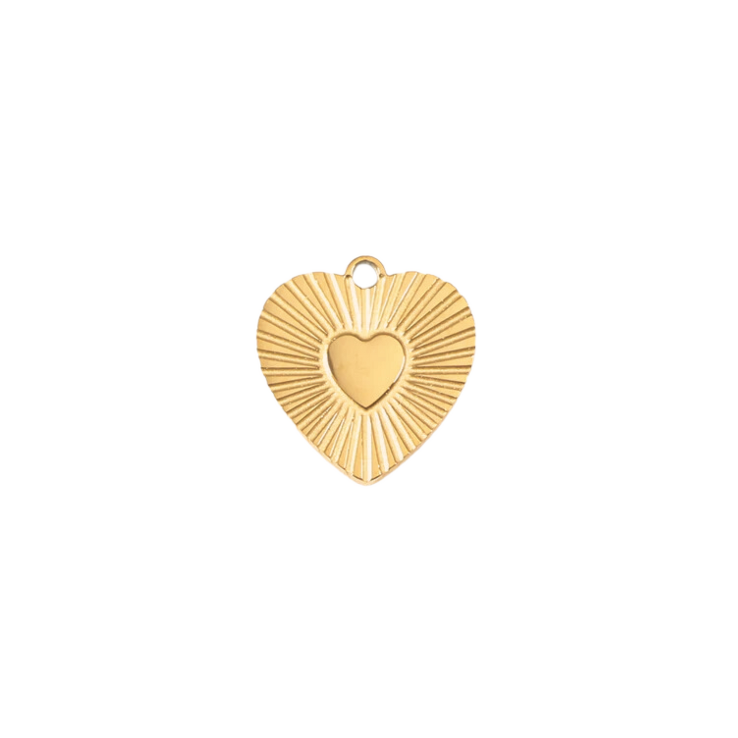 Sunburst Inlay Heart Charm