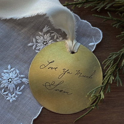 Engraved Handwriting Ornament