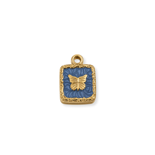 Blue Enamel Butterfly Charm