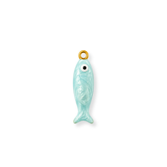 Blue Enamel Fish Charm