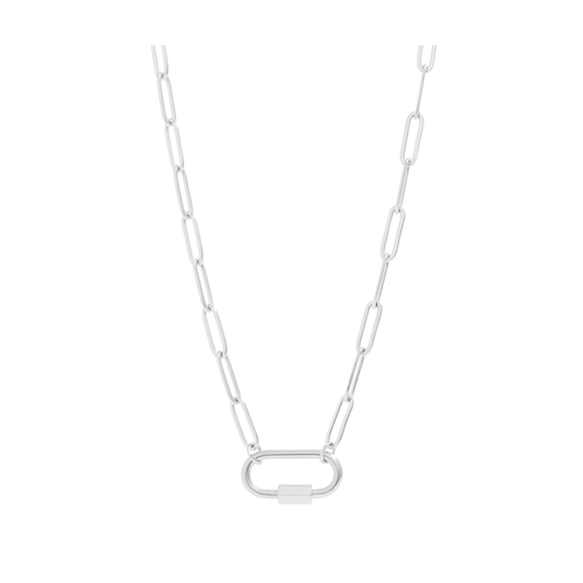Silver Carabiner Paperclip Necklace