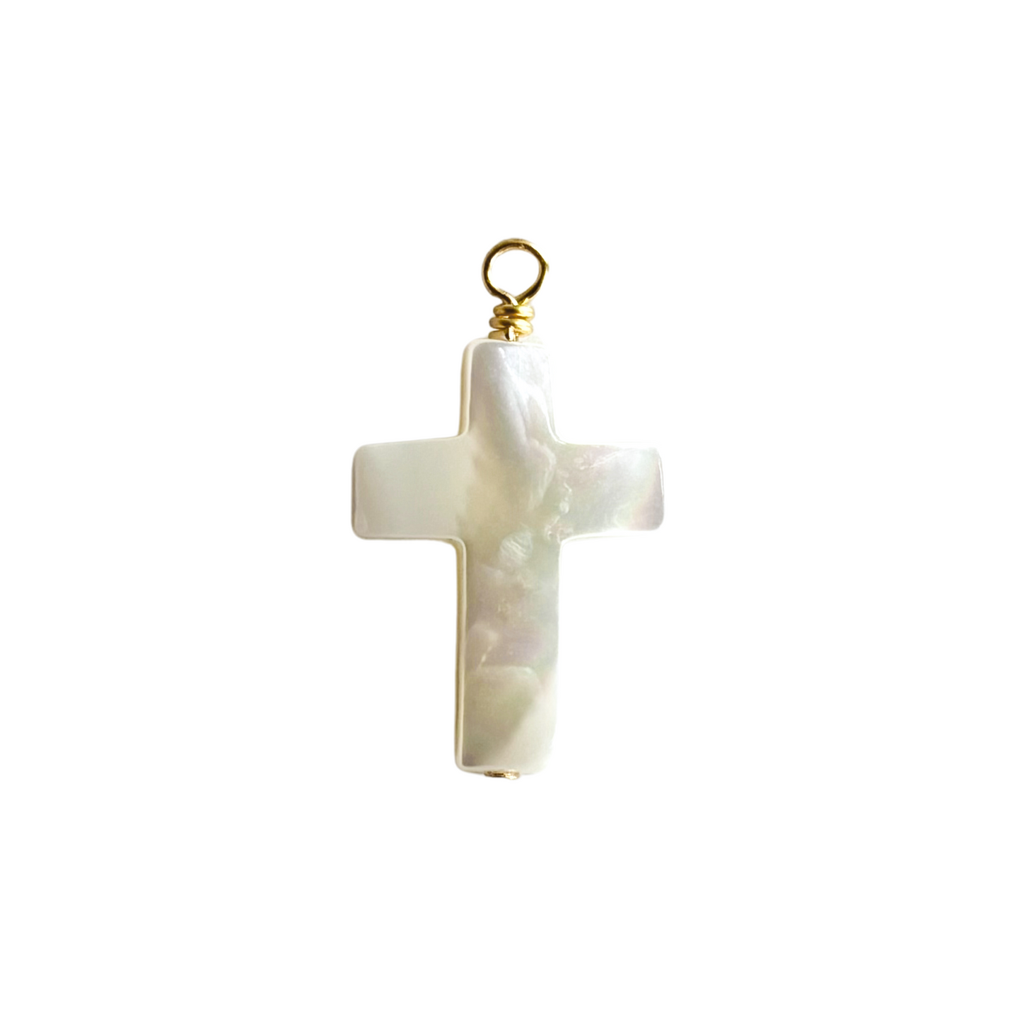 Cross Shell Bead Charm