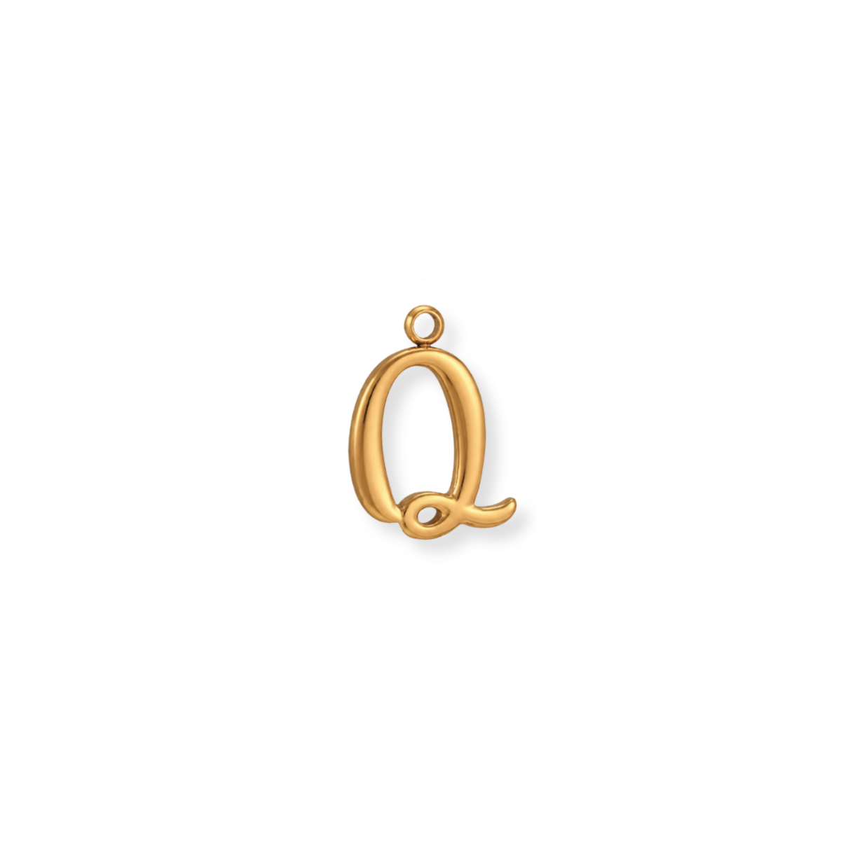 Cursive Letter Q Charm
