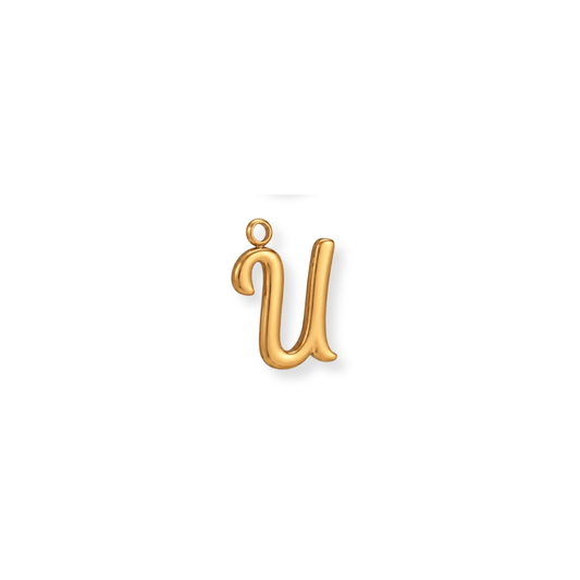 Cursive Letter U Charm