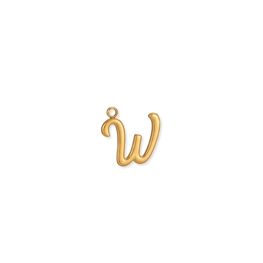Cursive Letter W Charm