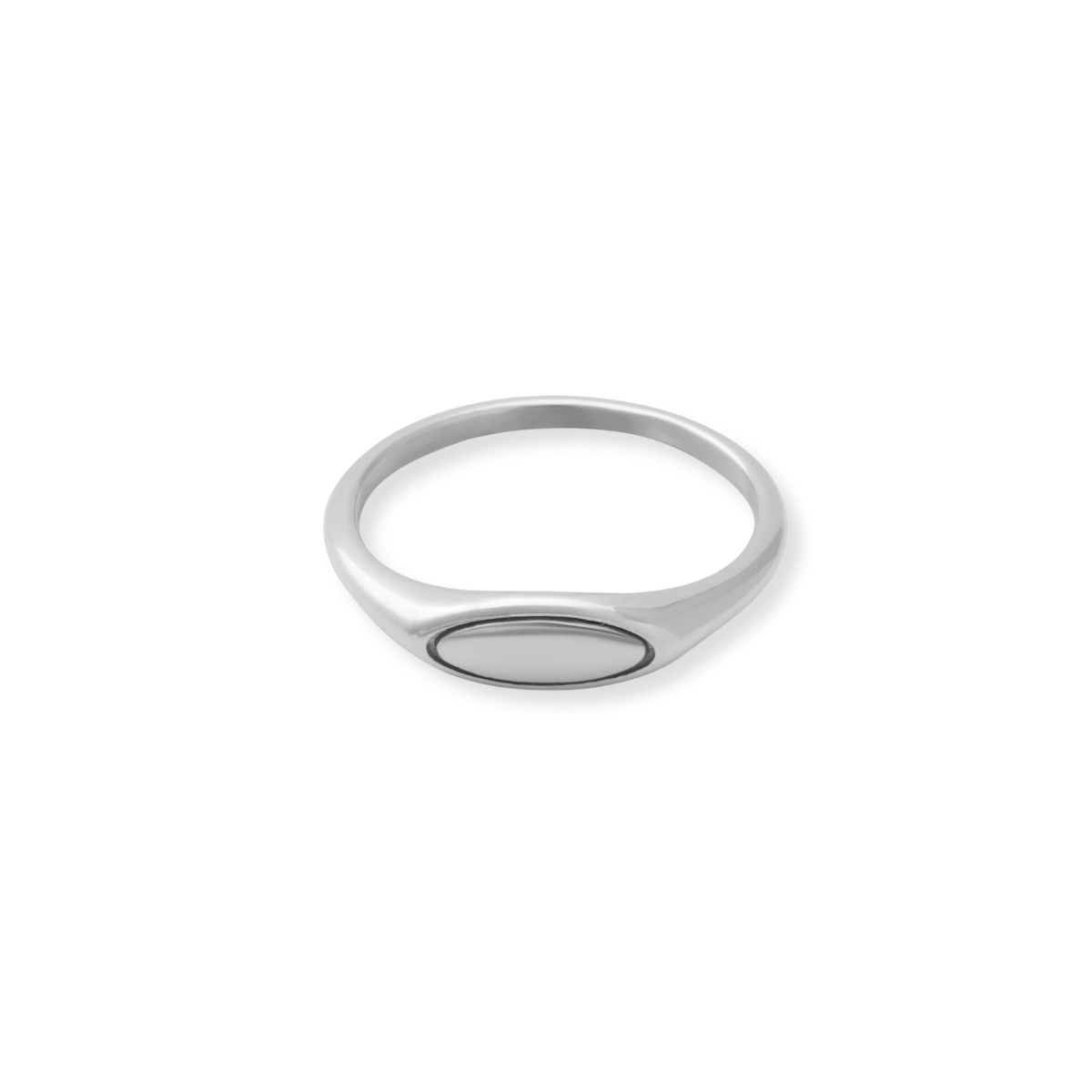 Silver Dainty Oval Signet Ring