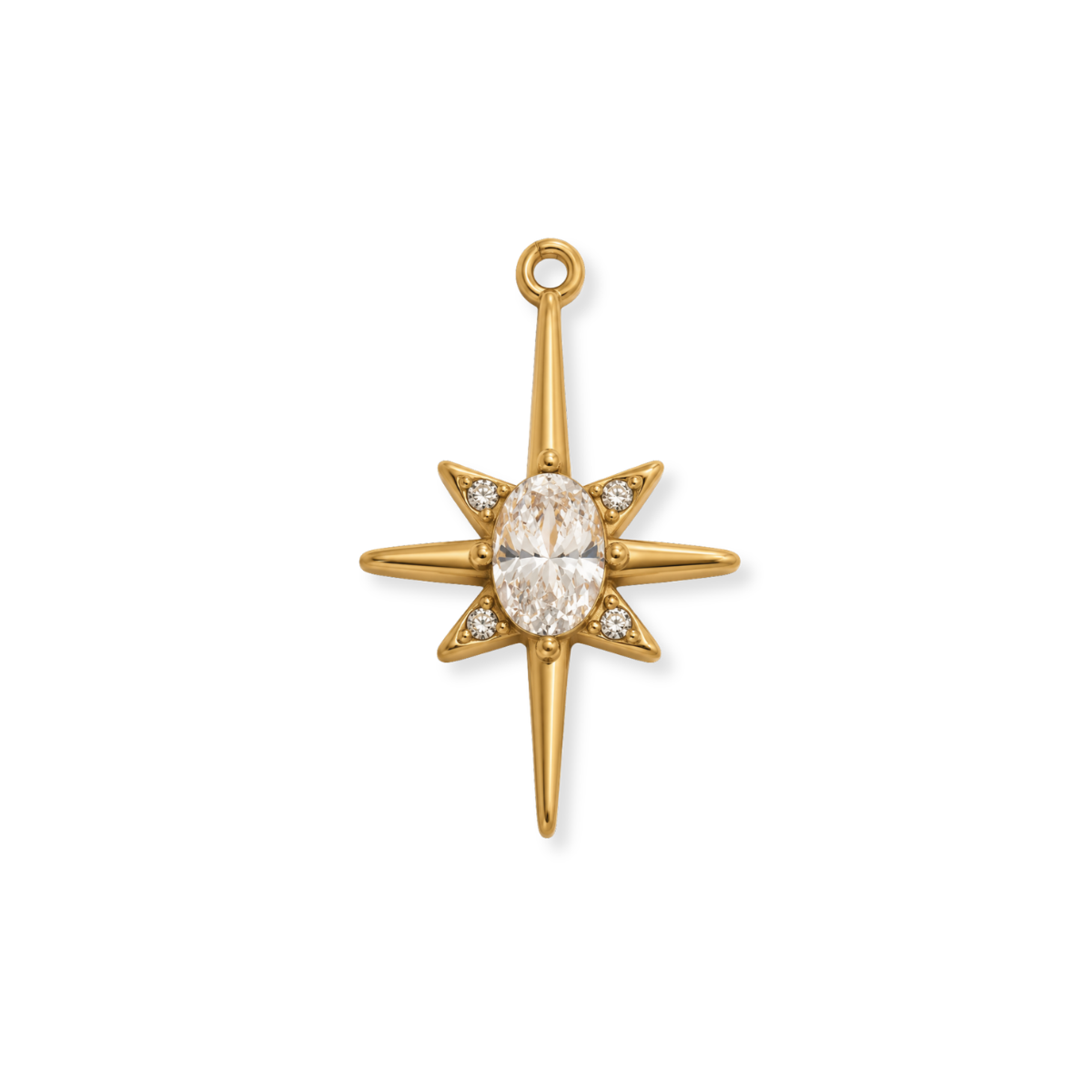 Gem Compass Star Charm