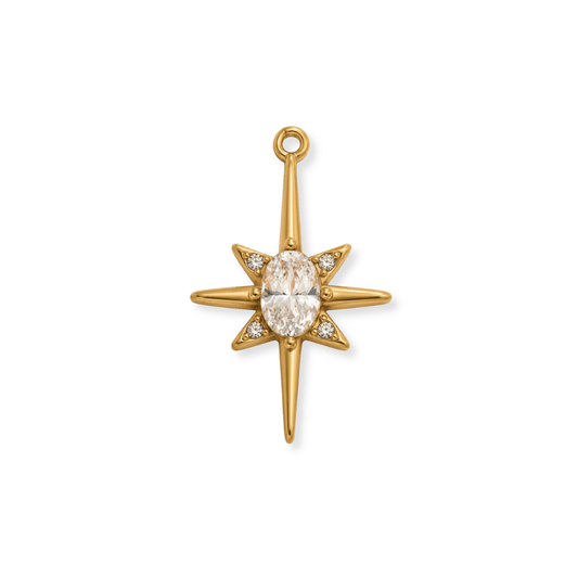 Gem Compass Star Charm