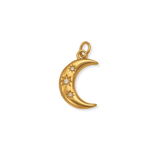Gem Crescent Moon Charm