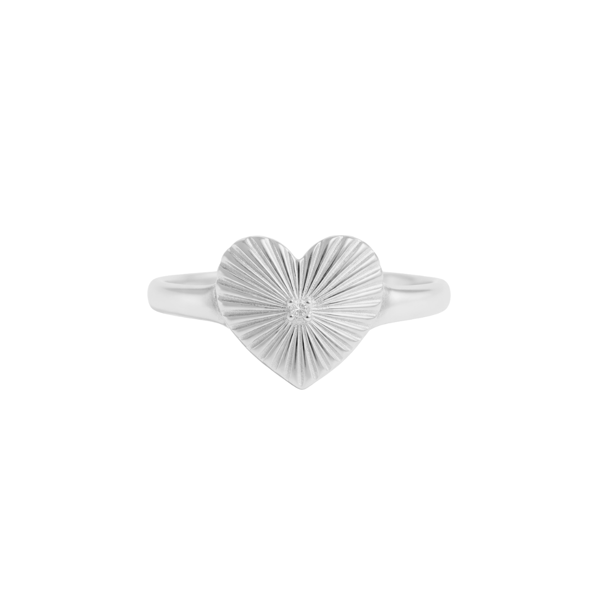 Ribbed Heart Ring