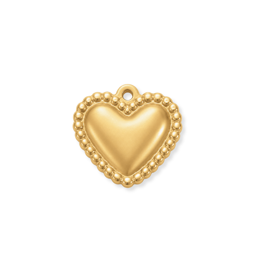 Large Bead Trim Heart Charm