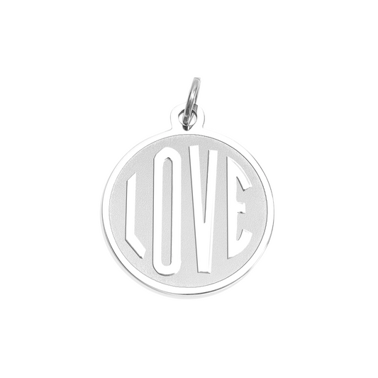 Silver Love Disc Charm