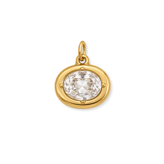 Oval Bezel Gem Charm