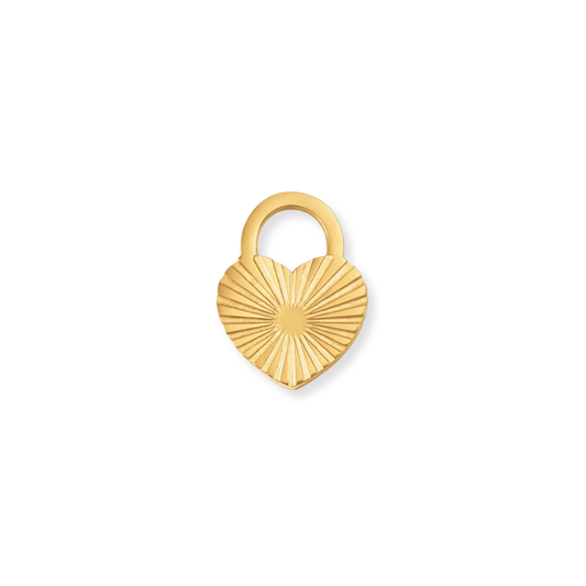 Ribbed Heart Lock Charm