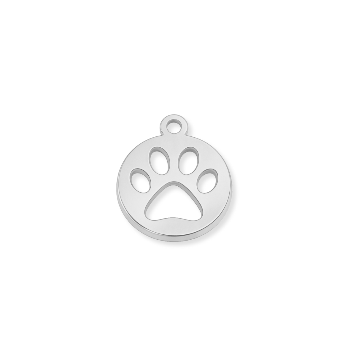 Silver Round Paw Charm