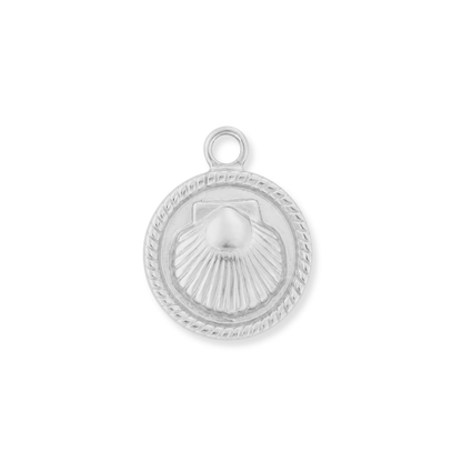 Silver Scallop Shell Coin Charm