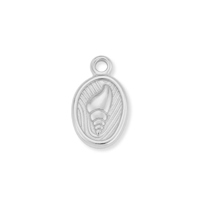 Silver Spiral Shell Medallion Charm