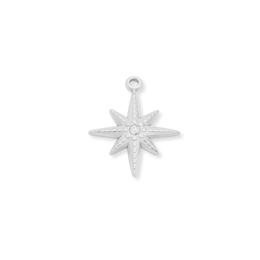Silver Studded Compass Charm