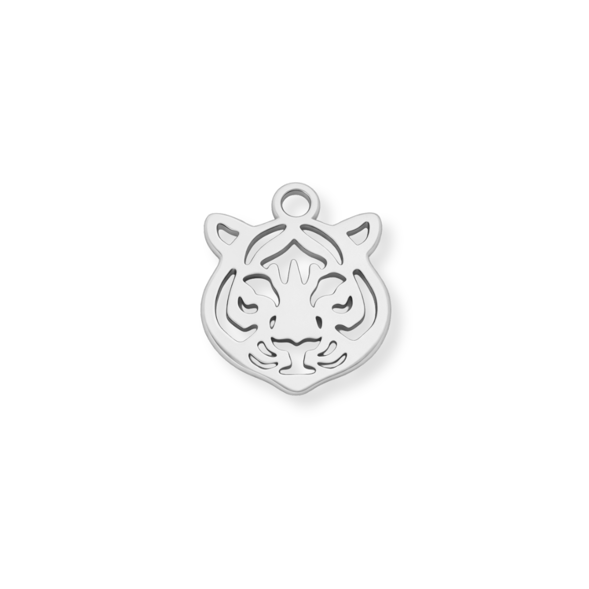 Silver Tiger Head Charm