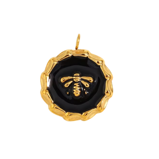 Black Enamel Bee Charm